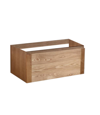 SANI-SUPPLY Wastafelonderkast Vision Wood Eiken 80x47x50 cm met greeplijst enkel lade softclose