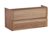 Wastafelonderkast Trend Wood Eiken 100x47x50 cm met greeplijst twee lades softclose