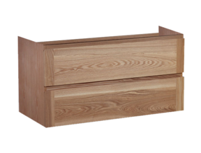 Wastafelonderkast Trend Wood Eiken 100x47x50 cm met greeplijst twee lades softclose