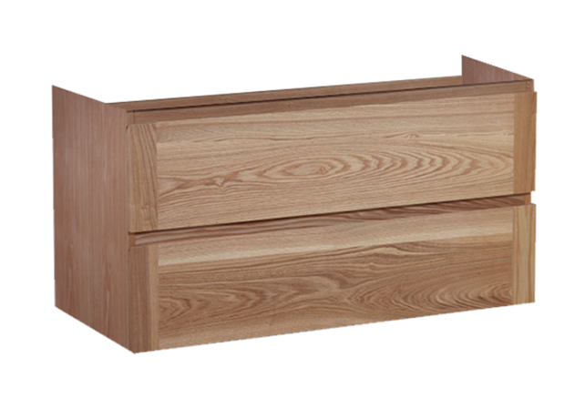 Wastafelonderkast Trend Wood Eiken 100x47x50 cm met greeplijst twee lades softclose