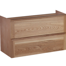 Wastafelonderkast Trend Wood Eiken 80x47x50 cm met greeplijst twee lades softclose