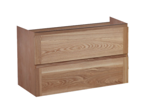 Wastafelonderkast Trend Wood Eiken 80x47x50 cm met greeplijst twee lades softclose