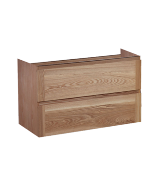 SANI-SUPPLY Wastafelonderkast Trend Wood Eiken 80x47x50 cm met greeplijst twee lades softclose
