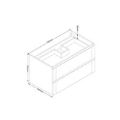 Wastafelonderkast Trend Wood Eiken 80x47x50 cm met greeplijst twee lades softclose Wastafelonderkast Trend Wood Eiken 80x47x50 cm met greeplijst twee lades softclose