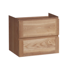 Wastafelonderkast Trend Wood Eiken 60x47x50 cm met greeplijst twee lades softclose