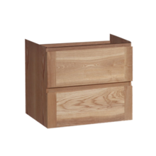 Wastafelonderkast Trend Wood Eiken 60x47x50 cm met greeplijst twee lades softclose