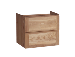 Wastafelonderkast Trend Wood Eiken 60x47x50 cm met greeplijst twee lades softclose