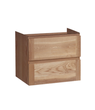 SANI-SUPPLY Wastafelonderkast Trend Wood Eiken 60x47x50 cm met greeplijst twee lades softclose