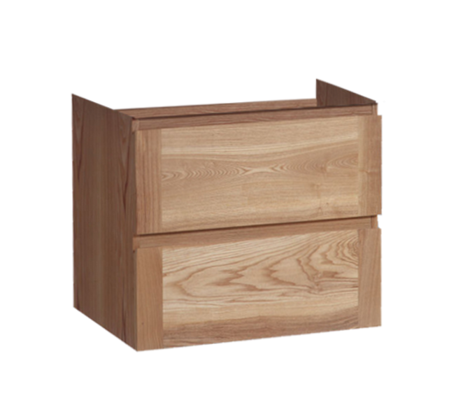 Wastafelonderkast Trend Wood Eiken 60x47x50 cm met greeplijst twee lades softclose Wastafelonderkast Trend Wood Eiken 60x47x50 cm met greeplijst twee lades softclose