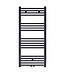 Aloni Girne Handdoekradiator 120x60cm Zwart Mat Geborsteld 616Watt Midden aansluiting