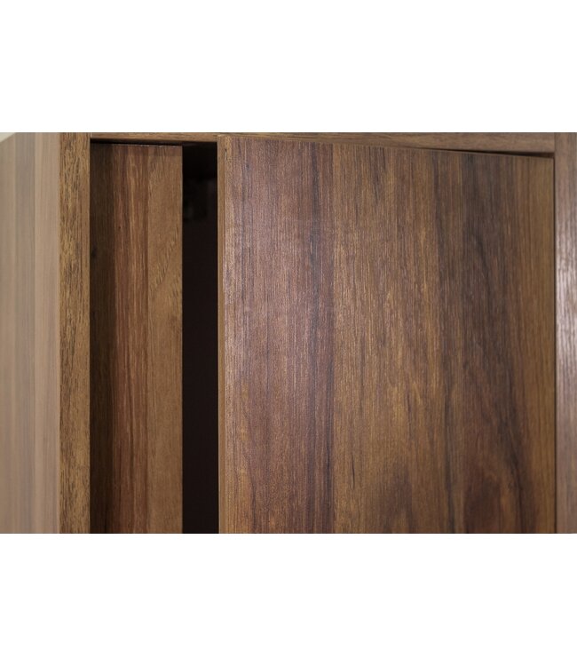 CREAVIT Creavit Sally badkamermeubel met waskom 100cm Walnoot 2 lades Softclose Solidsurface Topblad en Waskom 40x13cm