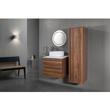 Creavit Sally badkamermeubel met waskommen 120cm Walnoot 2 lades Softclose Solidsurface Topblad en Waskommen 40x13cm