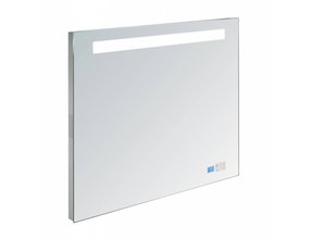 Badkamerspiegel Delilah 100x80cm LED verlichting, radio en bluetooth Touch bediening Aluminium spiegel met/zonder spiegelverwarming