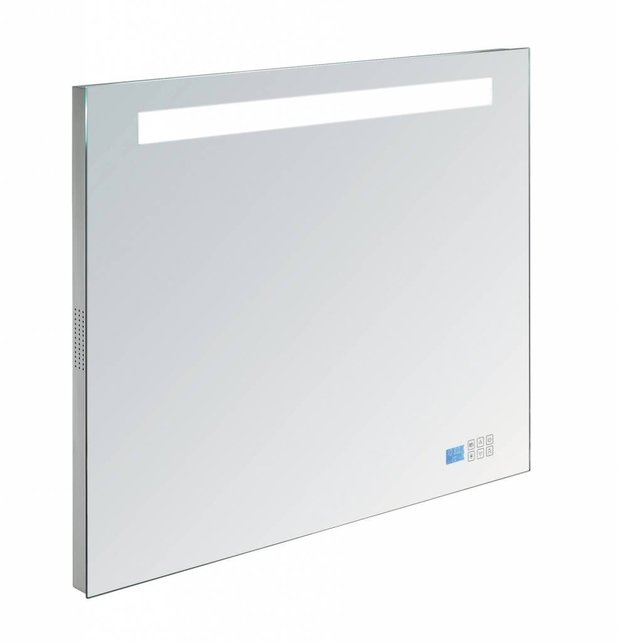 Badkamerspiegel Delilah 100x80cm LED verlichting, radio en bluetooth Touch bediening Aluminium spiegel met/zonder spiegelverwarming Badkamerspiegel Delilah 100x80cm LED verlichting, radio en bluetooth Touch bediening Aluminium spiegel met/zonder spiegelverwarming