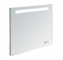 Badkamerspiegel Delilah 80x70cm LED verlichting, radio en bluetooth Touch bediening Aluminium spiegel met/zonder spiegelverwarming