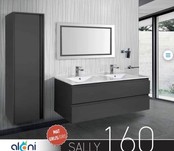 Creavit Sally Badkamermeubel Mat Grijs 160x50x45cm met Solid Surface Wastafel met overloop zonder kraangat 4 lades softclose. Creavit Sally Badkamermeubel Mat Grijs 160x50x45cm met Solid Surface Wastafel met overloop zonder kraangat 4 lades softclose.