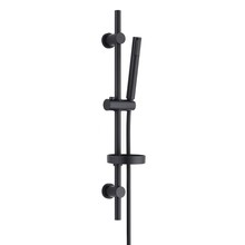 Glijstangset Mat Zwart met zeephouder handdouche rond