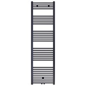 Aloni Handdoekradiator 180x50cm Zwart Mat Geborsteld 821 Watt Midden aansluiting