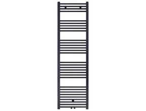 Aloni Handdoekradiator 180x50cm Zwart Mat Geborsteld 821 Watt Midden aansluiting