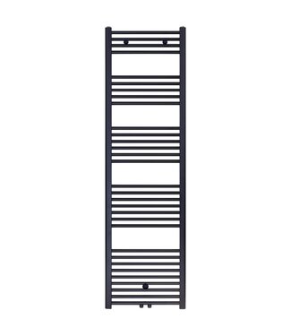 BELRAD Aloni Handdoekradiator 180x50cm Zwart Mat Geborsteld 821 Watt Midden aansluiting