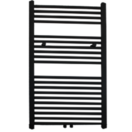 Sanipro Handdoekradiator 120x60cm Lydia Mat Zwart 773Watt Designradiator Mat Zwart - Wit Grafiet Midden aansluiting