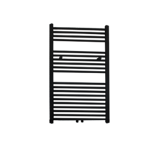 Sanipro Handdoekradiator 120x60cm Lydia Mat Zwart 773Watt Designradiator Mat Zwart - Wit Grafiet Midden aansluiting