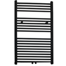 Sanipro Handdoekradiator 120x60cm Lydia Mat Zwart 773Watt Designradiator Mat Zwart - Wit Grafiet Midden aansluiting