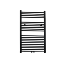 Sanipro Handdoekradiator 120x60cm Lydia Mat Zwart 773Watt Designradiator Mat Zwart - Wit Grafiet Midden aansluiting