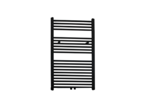 Sanipro Handdoekradiator 120x60cm Lydia Mat Zwart 773Watt Designradiator Mat Zwart - Wit Grafiet Midden aansluiting