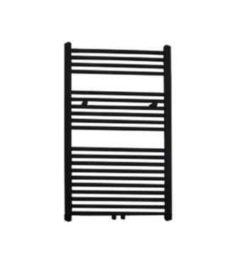 BELRAD Sanipro Handdoekradiator 120x60cm Lydia Mat Zwart 773Watt Designradiator Mat Zwart - Wit Grafiet Midden aansluiting