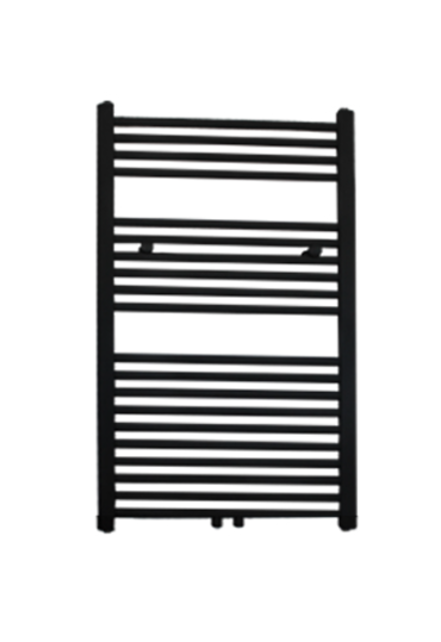 Sanipro Handdoekradiator 120x60cm Lydia Mat Zwart 773Watt Designradiator Mat Zwart - Wit Grafiet Midden aansluiting