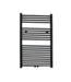 Sanipro Handdoekradiator 120x60cm Lydia Mat Zwart 773Watt Designradiator Mat Zwart - Wit Grafiet Midden aansluiting
