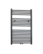 Sanipro Handdoekradiator 120x60cm Lydia Mat Zwart 773Watt Designradiator Mat Zwart - Wit Grafiet Midden aansluiting