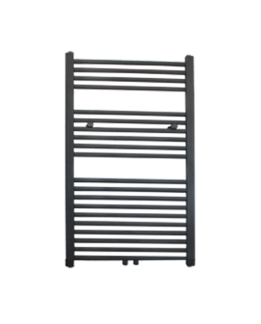Sanipro Handdoekradiator 120x60cm Lydia Mat Zwart 773Watt Designradiator Mat Zwart - Wit Grafiet Midden aansluiting
