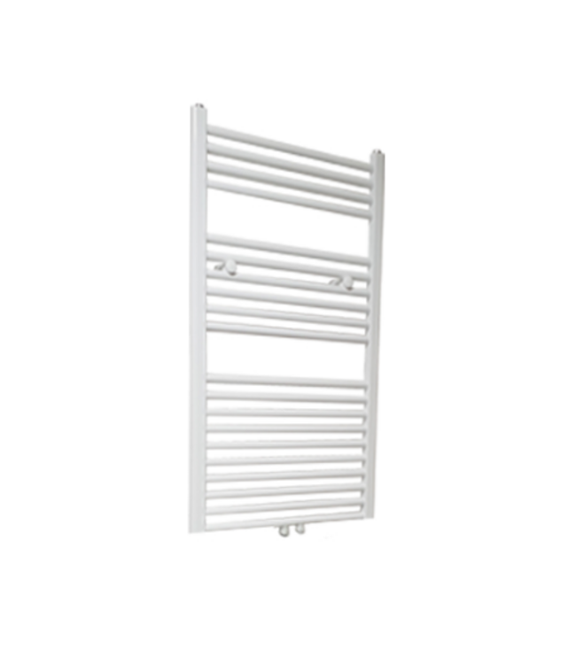 Sanipro Handdoekradiator 120x60cm Lydia Mat Zwart 773Watt Designradiator Mat Zwart - Wit Grafiet Midden aansluiting