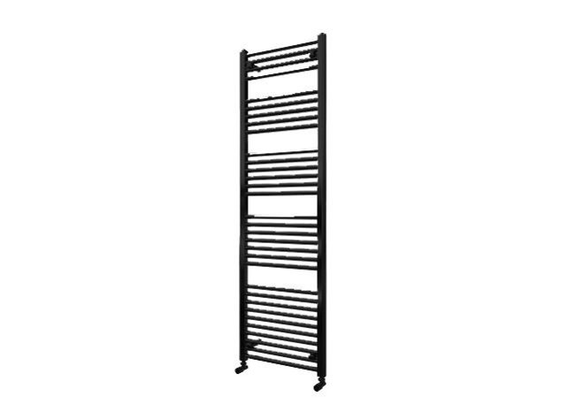 Sanipro Handdoekradiator 180x60cm Lydia Mat Zwart 996Watt Designradiator Mat Zwart - Wit Grafiet Midden aansluiting