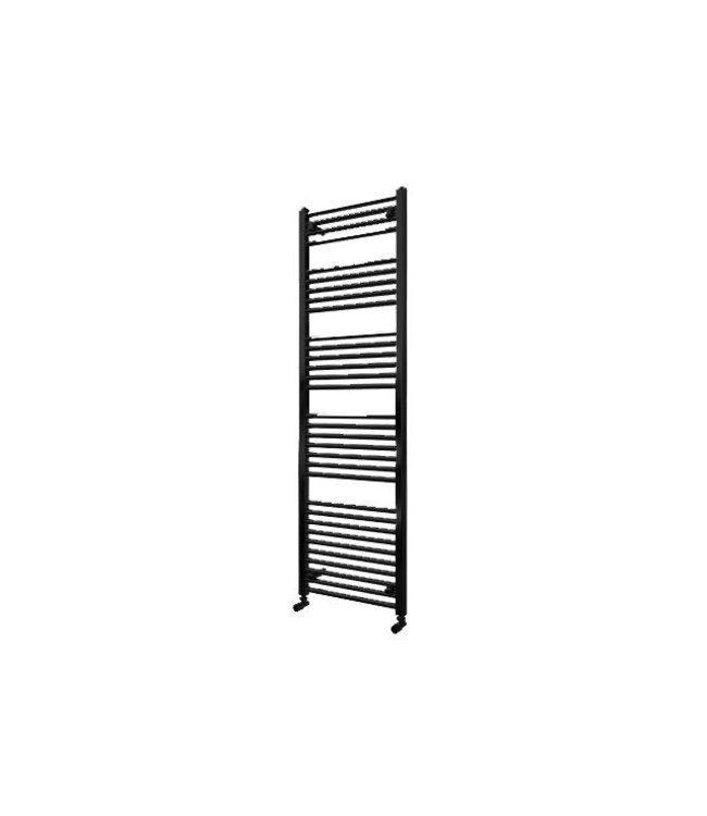 Sanipro Handdoekradiator 180x60cm Lydia Mat Zwart 996Watt Designradiator Mat Zwart - Wit Grafiet Midden aansluiting