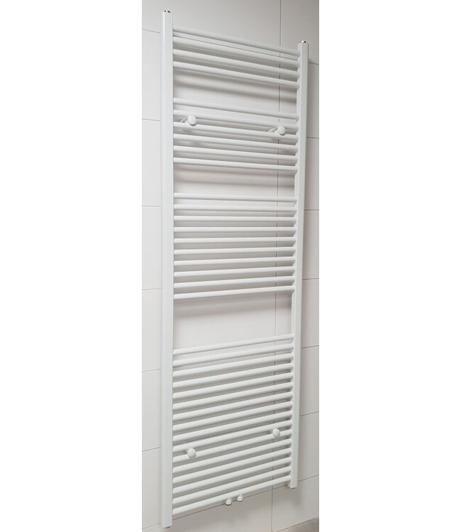 Sanipro Handdoekradiator 180x60cm Lydia Mat Zwart 996Watt Designradiator Mat Zwart - Wit Grafiet Midden aansluiting