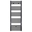 BELRAD Aloni Girne Handdoekradiator 160x60 cm Zwart 828Watt Links Rechts Aansluiting Designradiator