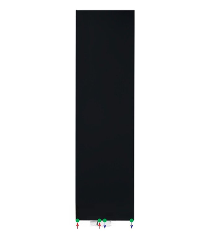 BELRAD Stelrad Vertex Plan Vatical Paneelradiator Vlak Zwart Mat 1800x600 2214 Watt onderaansluting