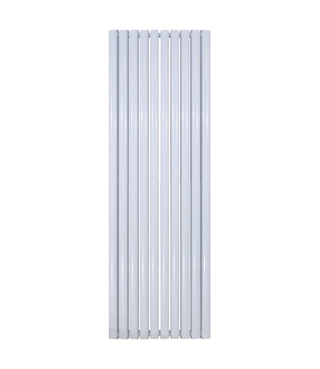 Designradiator Ovaal Verticaal Wit Dubbel 180x59cm 2050Watt Belrad Midden / Hoek aansuiting Omkeerbaar