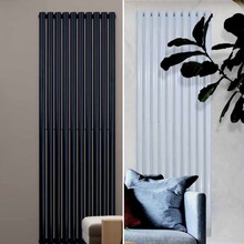 Designradiator Ovaal Verticaal Wit Dubbel 180x47cm 16400Watt Belrad Midden / Hoek aansuiting Omkeerbaar
