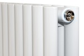 Designradiator Ovaal Verticaal Wit Dubbel 180x47cm 16400Watt Belrad Midden / Hoek aansuiting Omkeerbaar