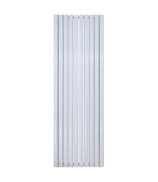 BELRAD Designradiator Ovaal Verticaal Wit Dubbel 180x47cm 16400Watt Belrad Midden / Hoek aansuiting Omkeerbaar