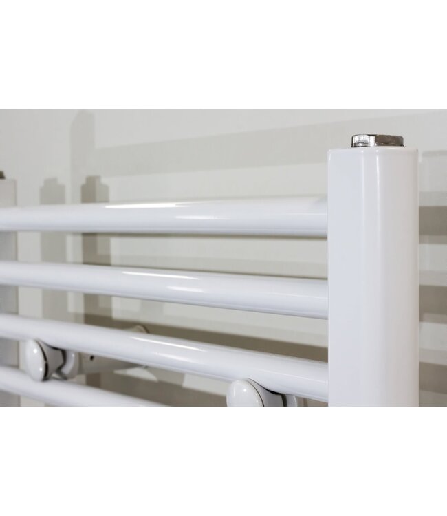 Aloni Girne Designradiator Handdoekradiator 120x60cm 616Watt Glans Wit Midden onderaansluiting