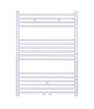 BELRAD Aloni Girne Designradiator Handdoekradiator 100x60cm 496Watt Glans Wit Midden onderaansluiting