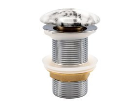Afvoerplug Wit marmerlook Clickwaste Push-Up  Creavit Marmerlook Kermisch 5/4 zonder overloop