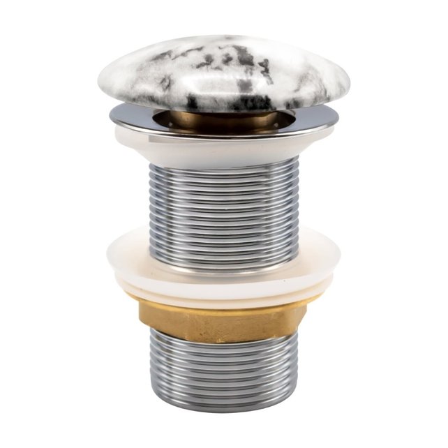 Afvoerplug Wit marmerlook Clickwaste Push-Up  Creavit Marmerlook Kermisch 5/4 zonder overloop Afvoerplug Wit marmerlook Clickwaste Push-Up  Creavit Marmerlook Kermisch 5/4 zonder overloop