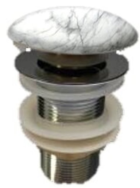 Afvoerplug Wit marmerlook Clickwaste Push-Up  Creavit Marmerlook Kermisch 5/4 zonder overloop Afvoerplug Wit marmerlook Clickwaste Push-Up  Creavit Marmerlook Kermisch 5/4 zonder overloop