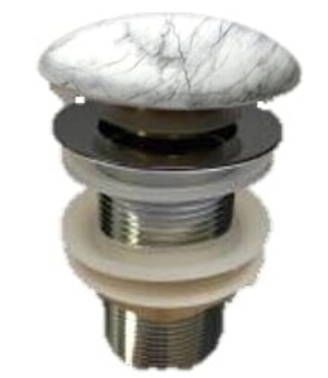 CREAVIT Afvoerplug Wit marmerlook Clickwaste Push-Up  Creavit Marmerlook Kermisch 5/4 zonder overloop